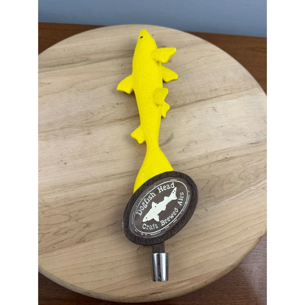 Dogfish Head Craft Brewed Ales Yellow Shark Beer Tap Handle 3D‎ Figural Fish